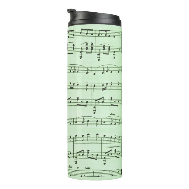 Garrafa Térmica Música em folha verde (Rotação à direita)
