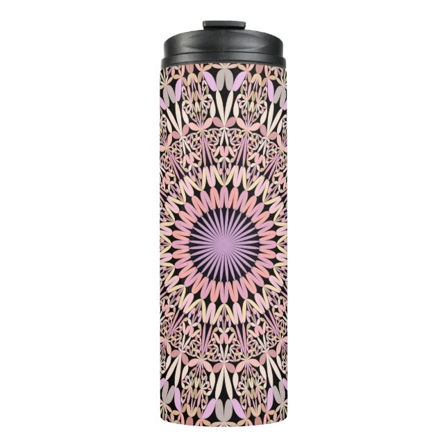 Garrafa Térmica Na moda de Mandala Rosa (Frente)