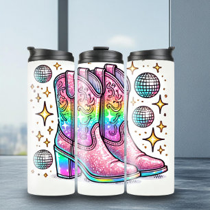 Garrafa Térmica Na moda Disco Cowgirl Boots Tumbler