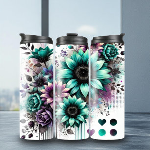 Garrafa Térmica Na moda Teto Roxo Girassol Tumbler Térmico