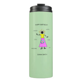 Garrafa Térmica Na moda, Trendy e elegante garota africana