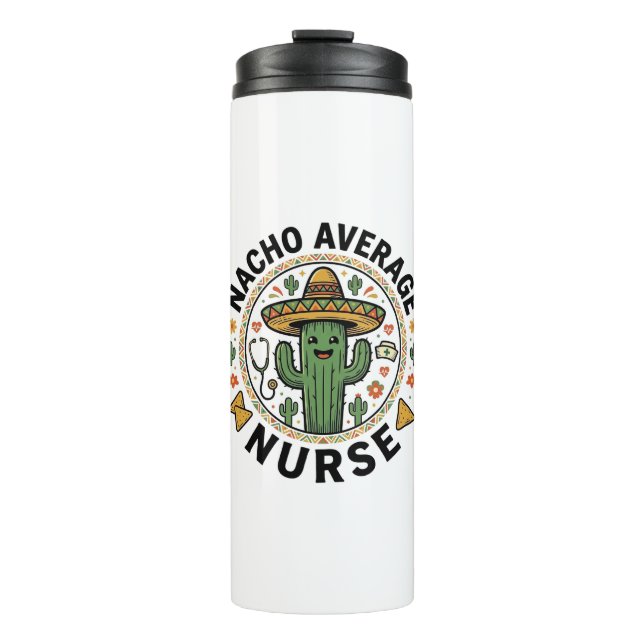Garrafa Térmica Nacho Average Nurse Cactus Fiesta Camisa Design_1 (Frente)