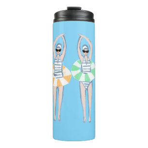 Garrafa Térmica Nadadores de natação artística em Vintage Natação 