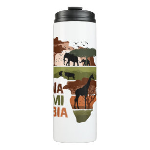 Garrafa Térmica Namíbia África Sunset Continente Natureza Selvagem