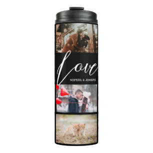 Garrafa Térmica Namorados de colagem personalizada de fotos do Mod