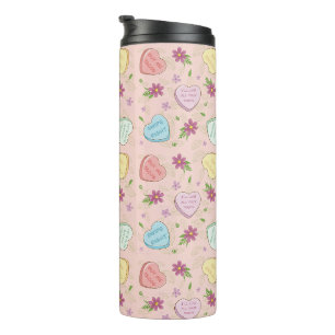 Garrafa Térmica Namorados Engraçado Sayings Candy Heart Patterno