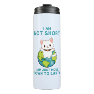 Garrafa Térmica Não Curto, só para baixo para a Terra - Humor Gato