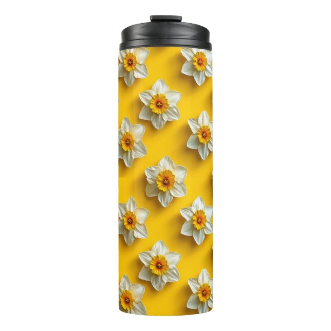 Garrafa Térmica Narcisos Amarelos Ensolarados 🌼✨ Frescas Flores d (Frente)