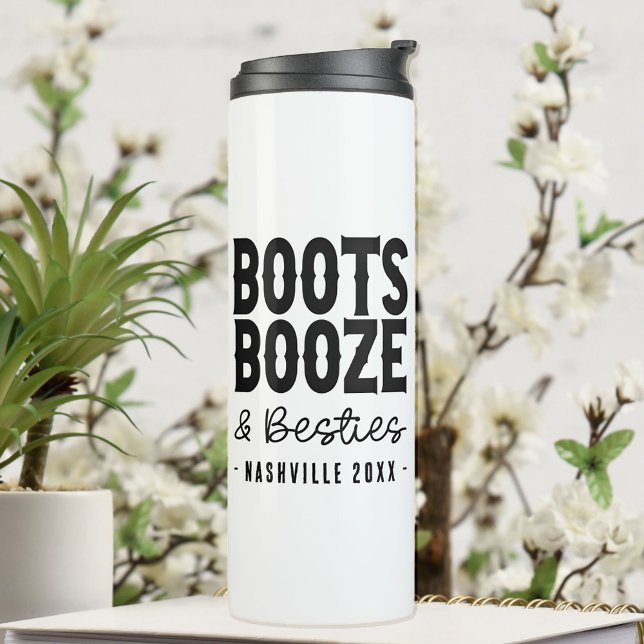 Garrafa Térmica Nashville Bachelorette Boots Booze Besties Persona (Criador carregado)