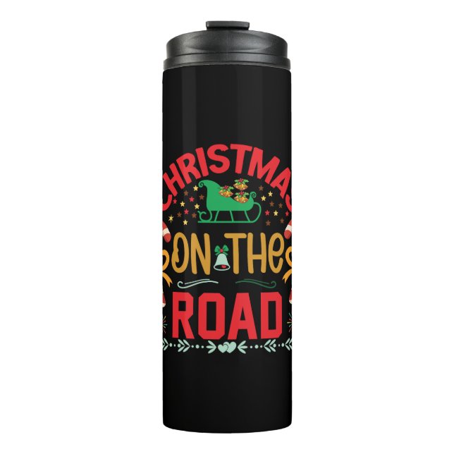 Garrafa Térmica Natal De Natal Na Estrada (Frente)