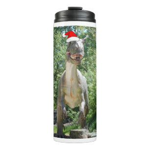 Garrafa Térmica Natal Dinossaur Santa Claus