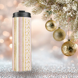 Garrafa Térmica Natal Dourado rosa Fa La Pattern#27 ID1009