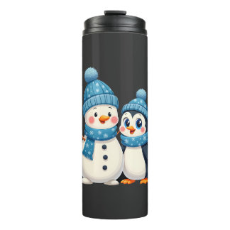 Garrafa Térmica Natal Feliz Natal Para Presente Pinguim Boneco de 