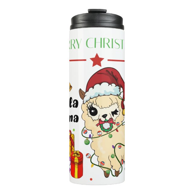 Garrafa Térmica Natal Llama Thermal Tumbler (Frente)