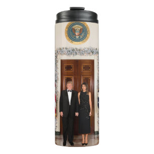 Garrafa Térmica Natal na Casa Branca Donald Trump & Melania