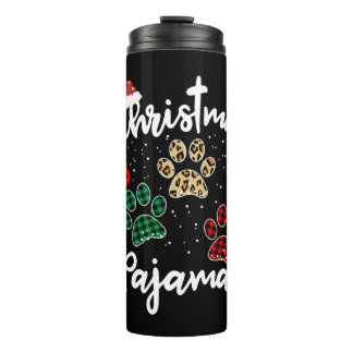 Garrafa Térmica Natal Pajama Cachorro Paw Buffalo Xadrez Leopardo