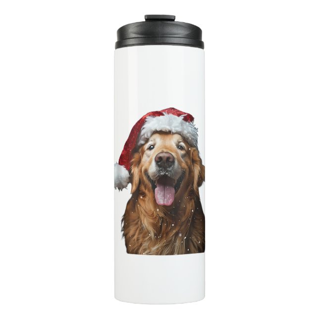 Garrafa Térmica Natal para ouro Retriever (Frente)