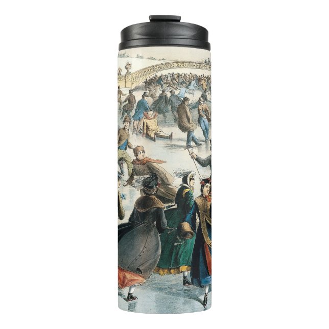 Garrafa Térmica Natal Vitoriano Central Park Currier & Ives (Frente)