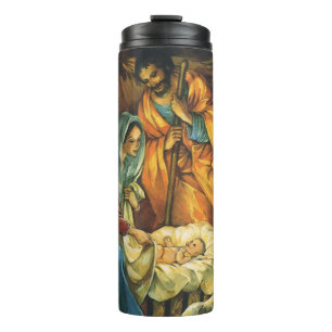 Garrafa Térmica Natividade de Natal Vintage, Menino Jesus no Presé