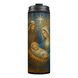 Garrafa Térmica Nativity Stained Glass Mosaic | Holy Family