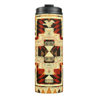 Garrafa Térmica Nativo Americano, Abstrato Vintage desenhado à Mão