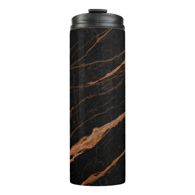 Garrafa Térmica natural black emperador marble texture background  (Frente)