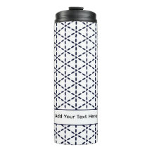 Navy Blue Geometric Pattern on White