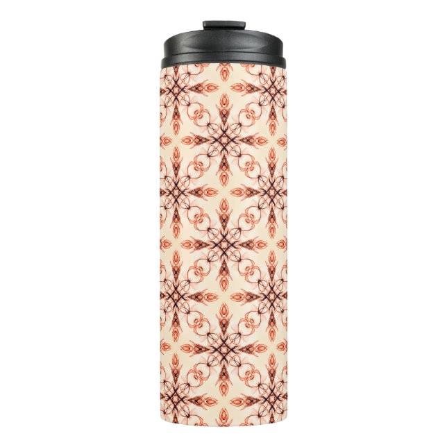 Garrafa Térmica Neo Victorian Brown Fractal Patterno (Frente)