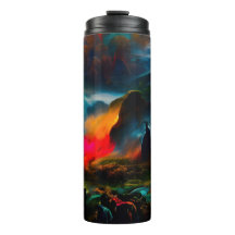 Neon Ghosts em uma paisagem fantasia assombrada