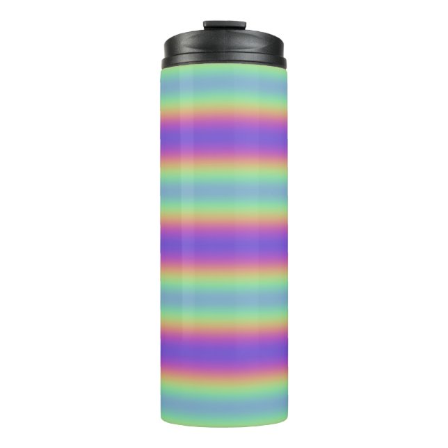 Garrafa Térmica Neon Glow Rainbow Stripe Thermal Tumbler (Frente)