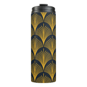 Garrafa Térmica Néon-laranja-laranja-vintage deco peixe-pavão