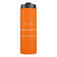 Neon Orange Thermal Tumbler - Monograma e Texto Pe