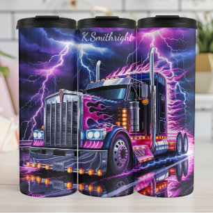 Garrafa Térmica Neon Purple Flame Semi Truck