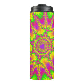 Garrafa Térmica Neon Rainbow Fractal colorido