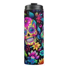 Garrafa Térmica Neon Sugar Skull