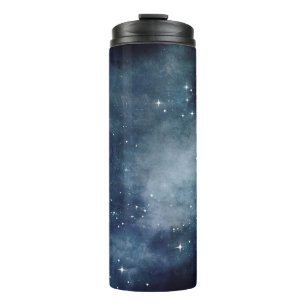 Garrafa Térmica Noite Estrelada Céu Estrelas Universo Azul Meia-No