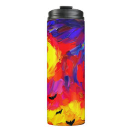Garrafa Térmica Noite Moderna de Halloween Abstrato