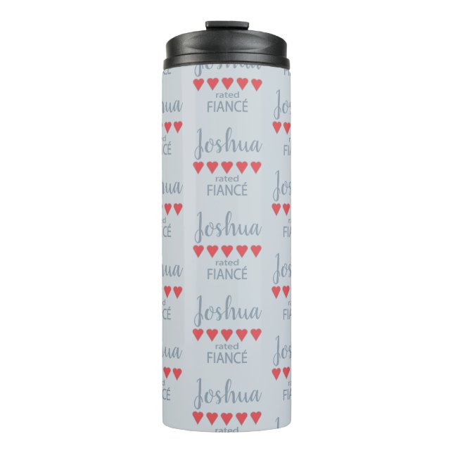 Garrafa Térmica Noiva & Corte de Honra 5 Corações Noivo (Frente)