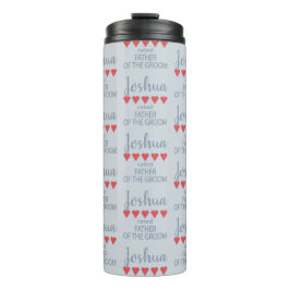 Garrafa Térmica Noiva & Corte de Honra 5 Corações Pai do Noivo