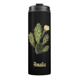 Garrafa Térmica Nome Cactus Flower Vintage Black Thermal Tumbler