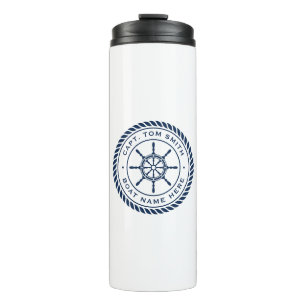 Garrafa Térmica Nome do capitão do navio corda armação náutica rod