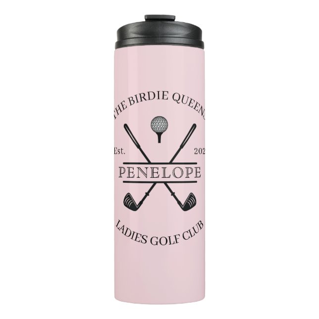 Garrafa Térmica Nome do Clube de Golfe Pink Ladies (Frente)