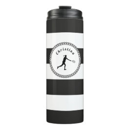 Garrafa Térmica Nome do jogador preto e branco da na moda Tênis