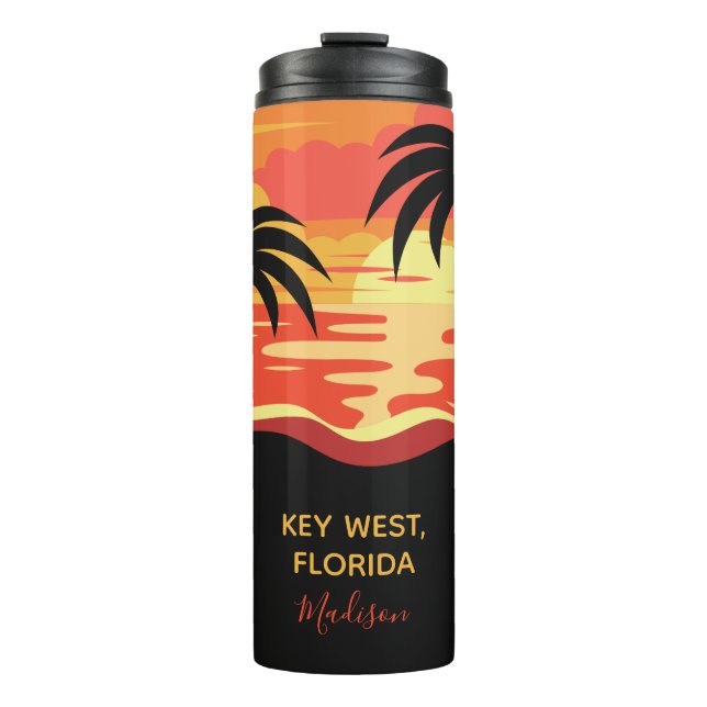 Garrafa Térmica Nome e localização personalizados do Tumbler Tropi (Frente)