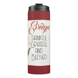 Garrafa Térmica Nome e Slogan Editáveis das Flores Minimalistas