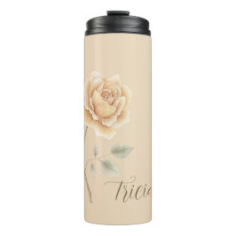 Garrafa Térmica Nome Floral Rosa Pêssego