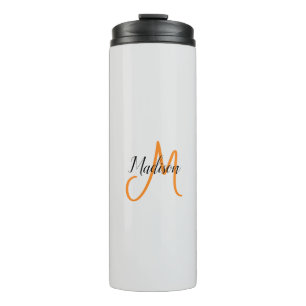 Garrafa Térmica Nome inicial de escrita manual moderna monograma