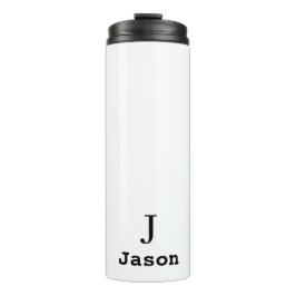 Garrafa Térmica Nome inicial do Monograma Elegante Personalizado