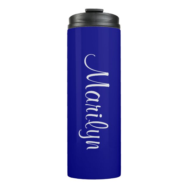 Garrafa Térmica Nome no Marinho Blue Matching Design de 12oz (Frente)