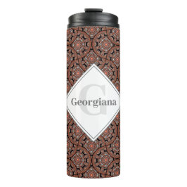 Garrafa Térmica Nome personalizado Art Deco Safari Sunset Boho Man